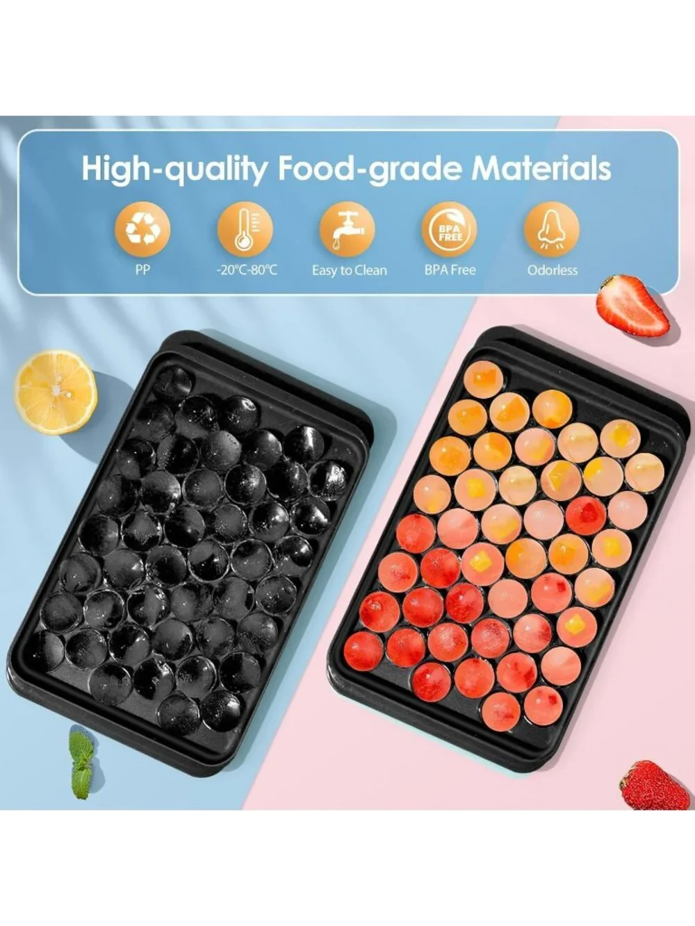 Ice Cube Trays with Lid Sphere Mold Spherical 0.8